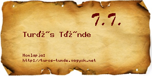 Turós Tünde névjegykártya